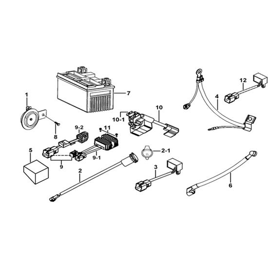 BATTERY. HORN. RELAYS. RECTIFIER