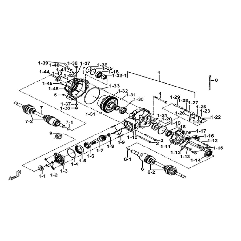 REAR DIFFERENTIAL ASSY.(FOR WHEEL BRAKE)