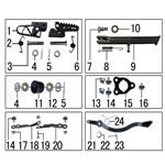 FOOTPEGS, REAR BRAKE PEDAL & STAND