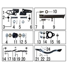 Footpegs, Rear Brake Pedal & Stand