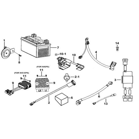 BATTERY, HORN, RELAY, RECTIFIER