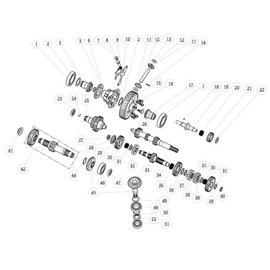 TRANSMISSION COMPONENTS (WITH DIFF)