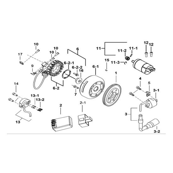 MOTOR STARTING、FLYWHEEL MAGNETO、C.D.I.