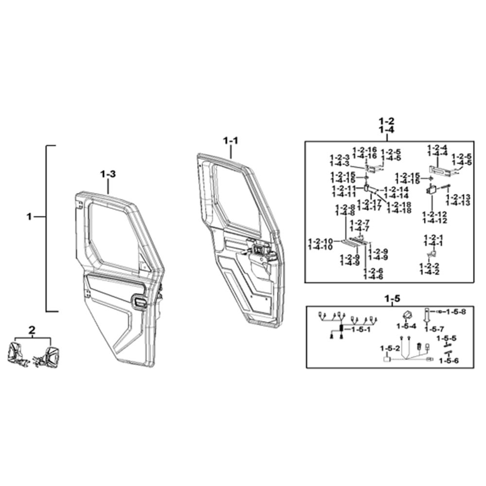 (FOR SE UPGRADE) FULL CAB DOOR ACCESSORIES (OPTION)